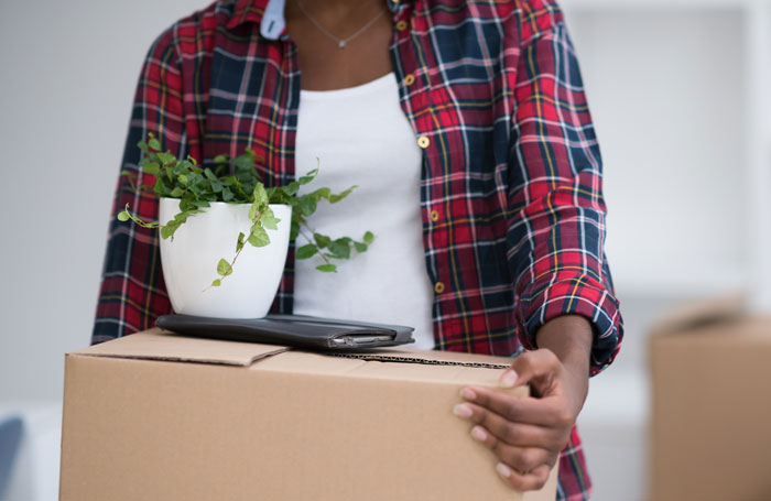 woman holding box